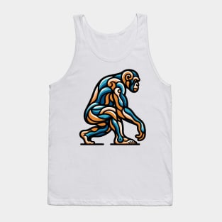 Pop art monkey illustration. cubism illustration of monkey Tank Top